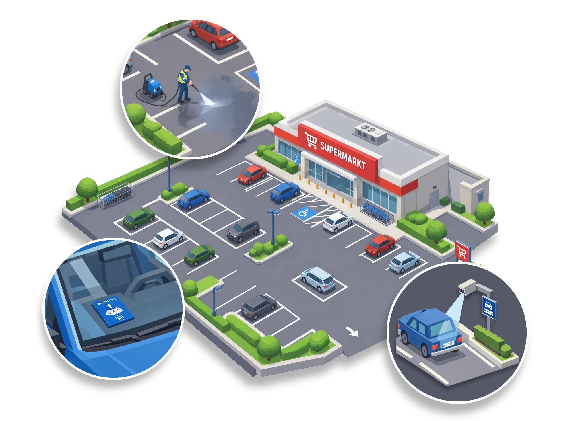 supermarkt parkplatz