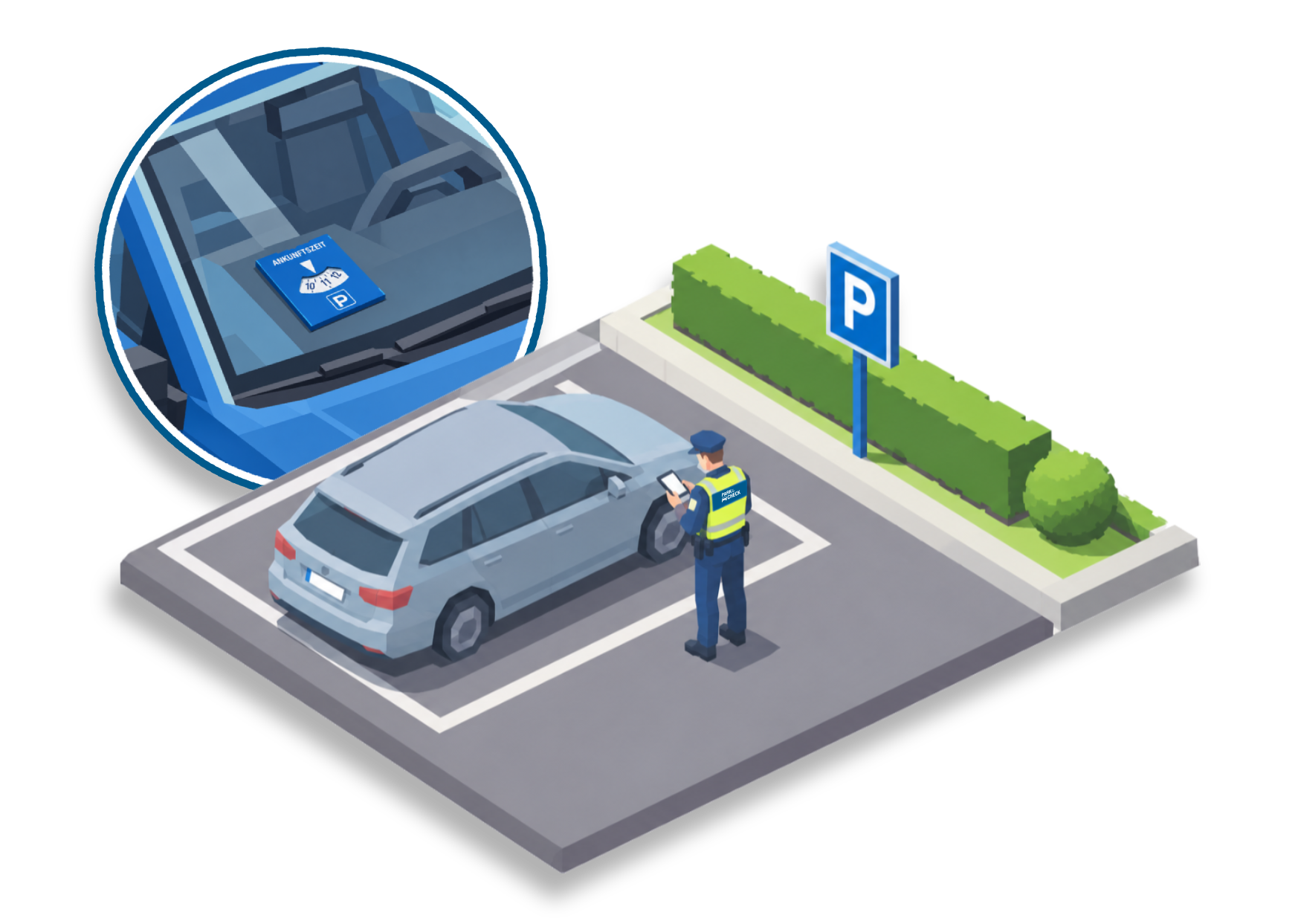 ueberwachung mittels parkscheibe icon